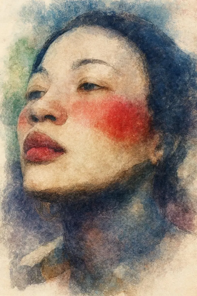 Retrato em aquarela, embaixadora da Rota do Sol